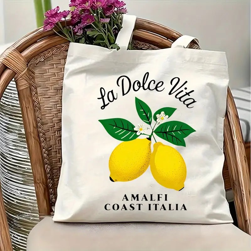 Tote Bag Canvas Print - La Dolce Vita Lemon Canvas Tote