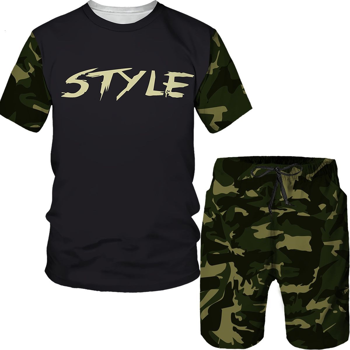 Street Summer Fashion - Camouflage Men's Suits Camo 3D Print