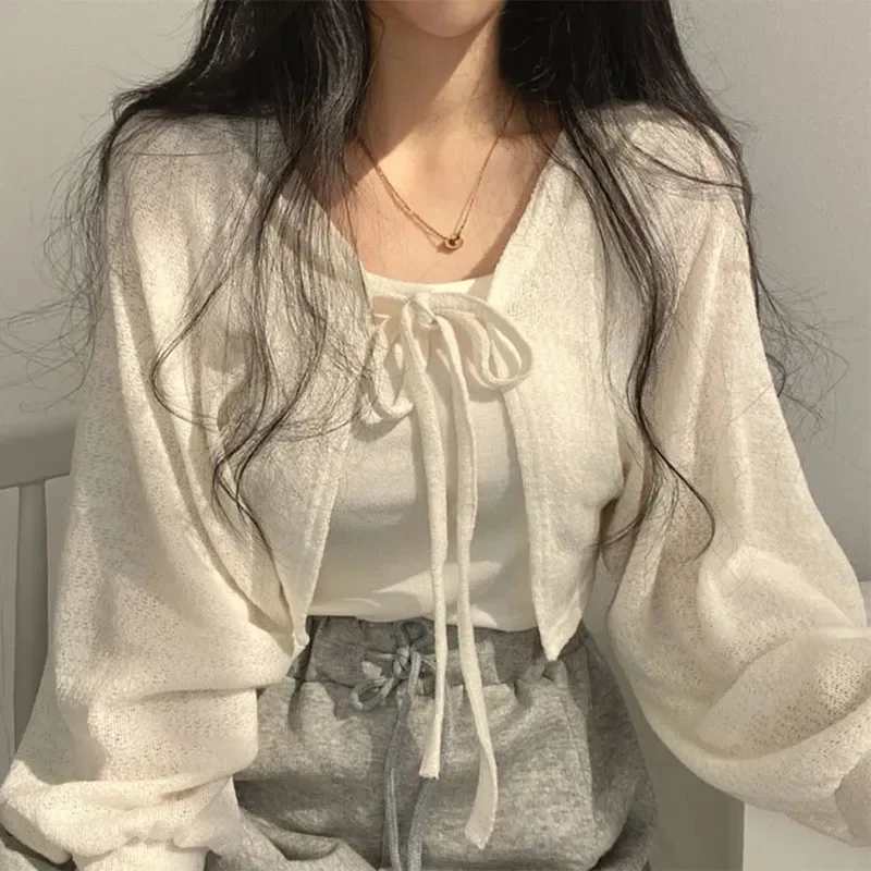 Summer Women Knitted Cardigan  - đánh giá và giá Korean Street Fashion Female