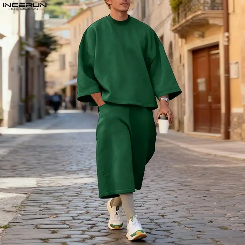 INCERUN Men Sets Solid Color B - đánh giá và giá Street Summer Fashion