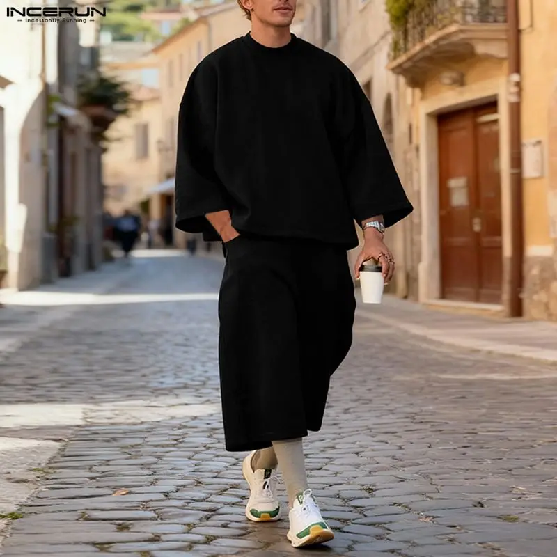 INCERUN Men Sets Solid Color B - đánh giá và giá Street Summer Fashion