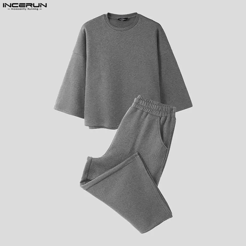 INCERUN Men Sets Solid Color B - đánh giá và giá Street Summer Fashion