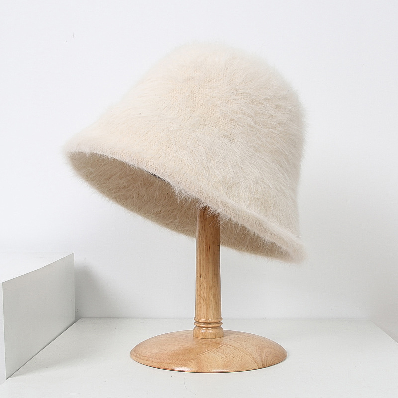 Winter Rabbit Hair Bucket Hat  - đánh giá và giá Street Fashion Russia