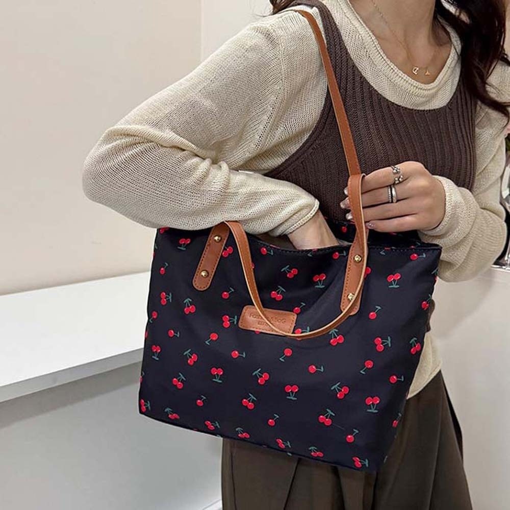 Korean Style Cherry Printed To - đánh giá và giá Tote Bag Canvas Print