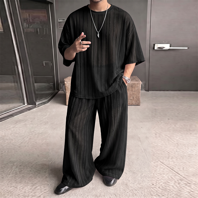 INCERUN Men's Sets Striped See - đánh giá và giá Street Summer Fashion