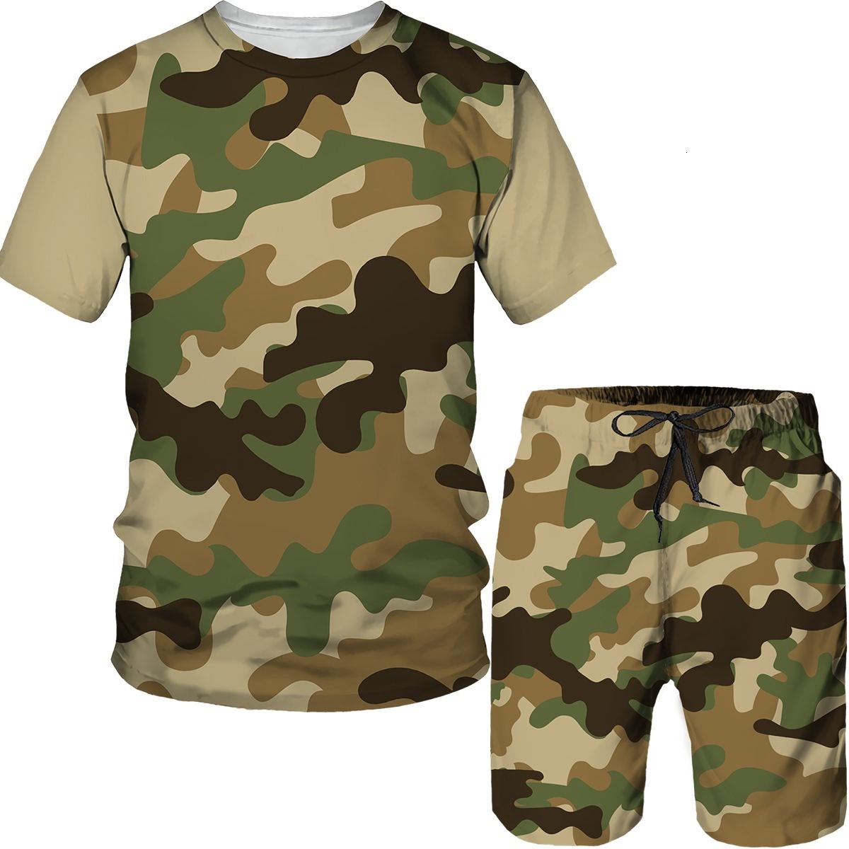 Camouflage Men's Suits Camo 3D - đánh giá và giá Street Summer Fashion