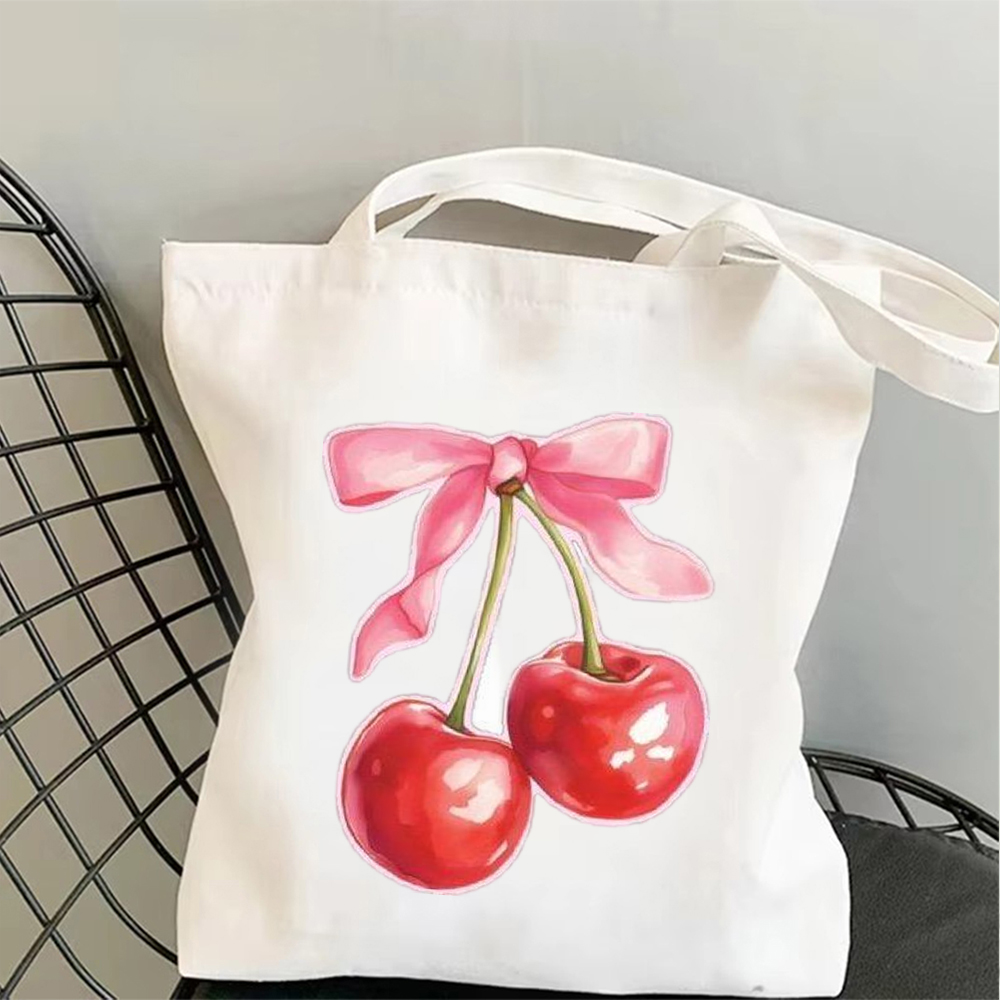 Vintage Pink Bow Cherry Art Ca - đánh giá và giá Tote Bag Canvas Print