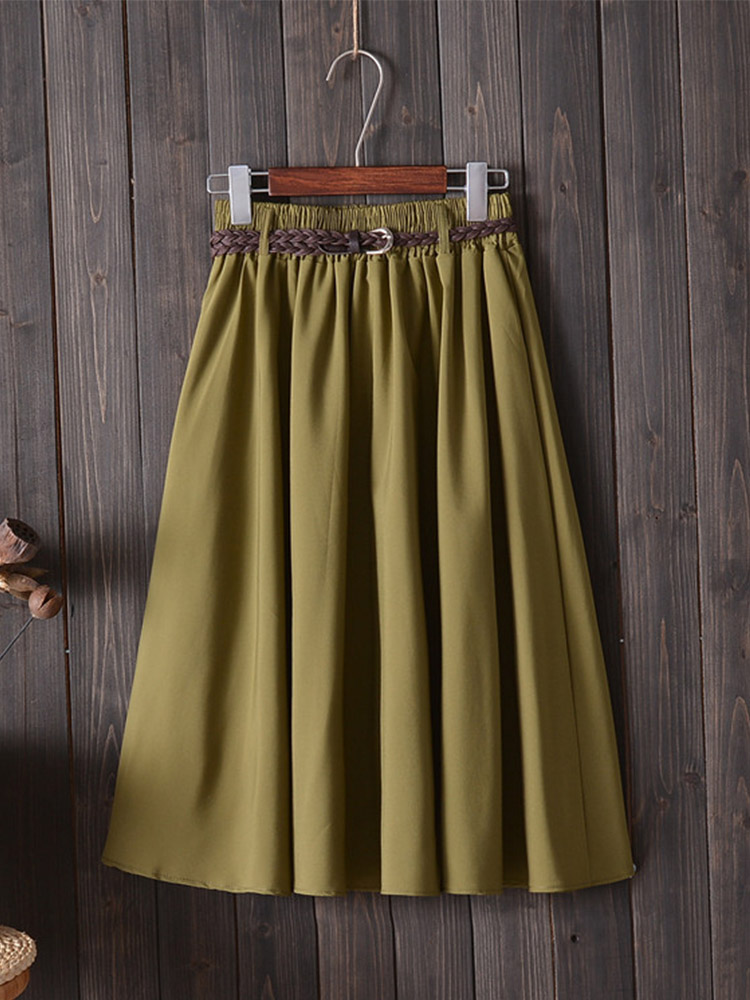 Midi Knee Length Summer Skirt  - đánh giá và giá Korean Street Fashion Female