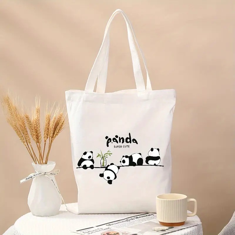 Cute Panda Print Canvas Tote B - đánh giá và giá Tote Bag Canvas Print