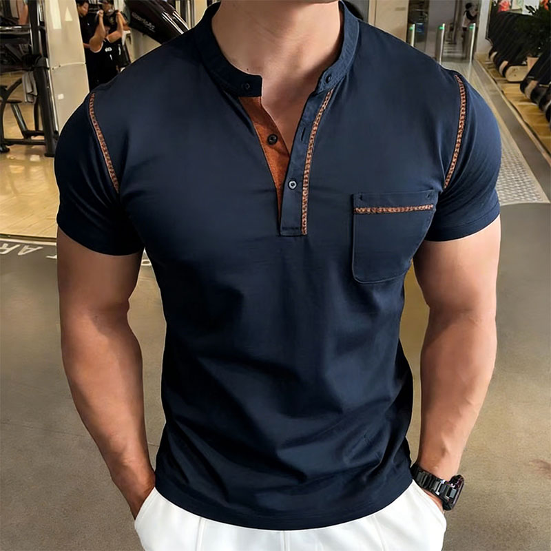 New Summer Men's Henry Collar  - đánh giá và giá Street Summer Fashion