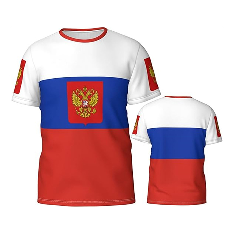 Russian Flag 3D Print T-shirt  - đánh giá và giá Street Fashion Russia